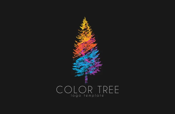 Logo del árbol. Logo creativo. Logo de la naturaleza. Diseño del logotipo del árbol de color. Logo colorido — Vector de stock