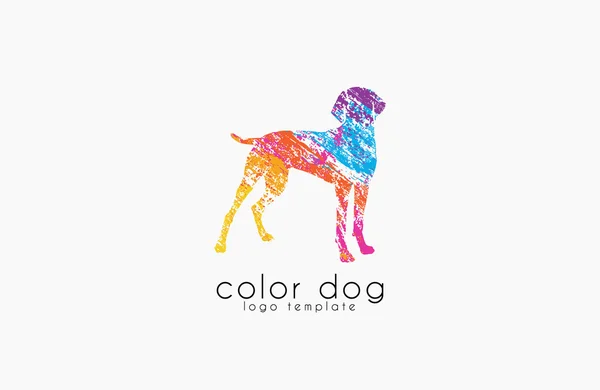 Projeto do logotipo do cão. Logotipo animal. Logótipo colorido. Logótipo criativo. Logotipo Pat —  Vetores de Stock
