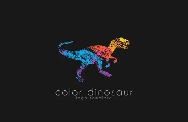 Diseño del logotipo del dinosaurio. logotipo de color. logotipo animal. diseño del logo creativo . — Vector de stock