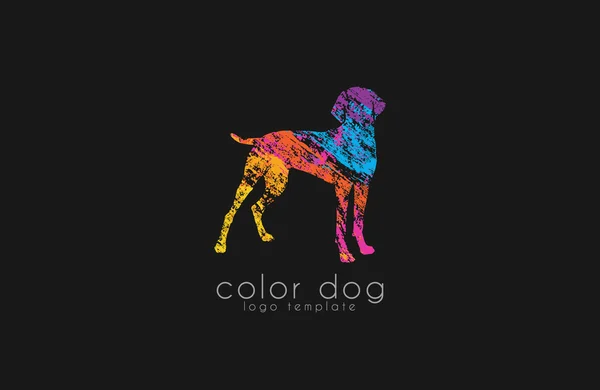 Projeto do logotipo do cão. Logotipo animal. Logótipo colorido. Logótipo criativo. Logotipo Pat —  Vetores de Stock