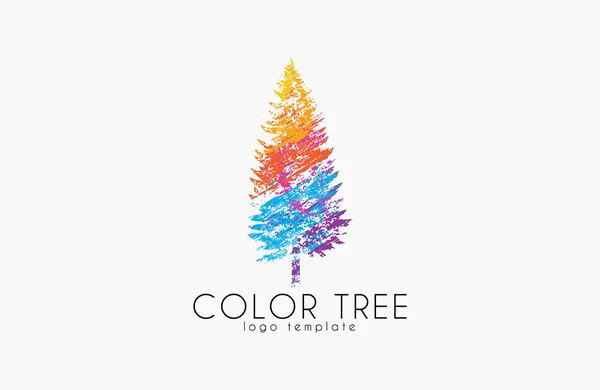 Ağaç logosunu görmeniz gerekir. Logo yaratıcı. Doğa logosunu görmeniz gerekir. Renk ağaç logo tasarımı. Renkli logo — Stok Vektör