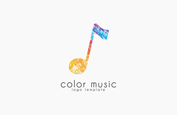 Note logo. Music logo. Creative logo. Color logo.