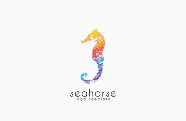 Seahorse logo. Sea logo. Water logo. Ocean logo. Beautiful logo. Colorful logo design. Creative logo — Stok Vektör