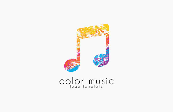Note logo. Music logo. Creative logo. Color logo.