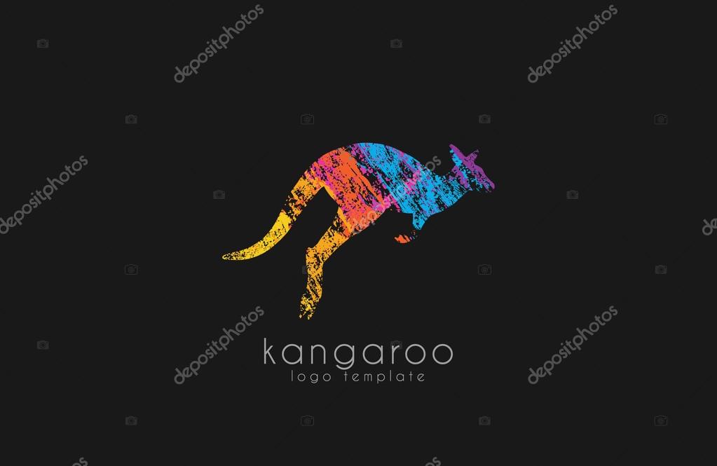 Kangaroo logo. Australia logo design. Animal logo. Creative logo. Nature logo