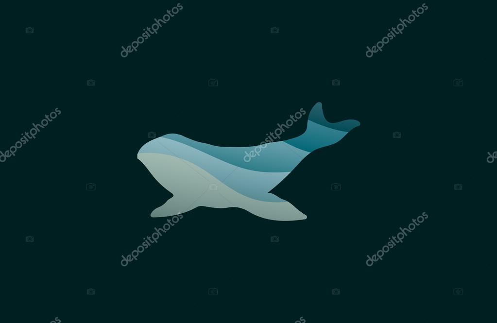 Whale logo. Creative logo. Sea logo. Water logo design. Ocean logo. Animal logo