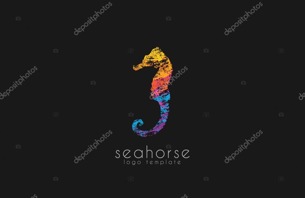 Seahorse logo. Sea logo. Water logo. Ocean logo. Beautiful logo. Colorful logo design. Creative logo