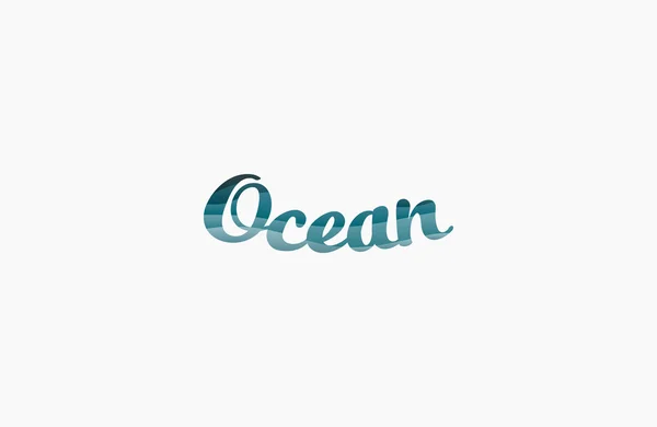 Design loga Ocean. Ocean nápis. Logo vody. Vlna logo — Stockový vektor