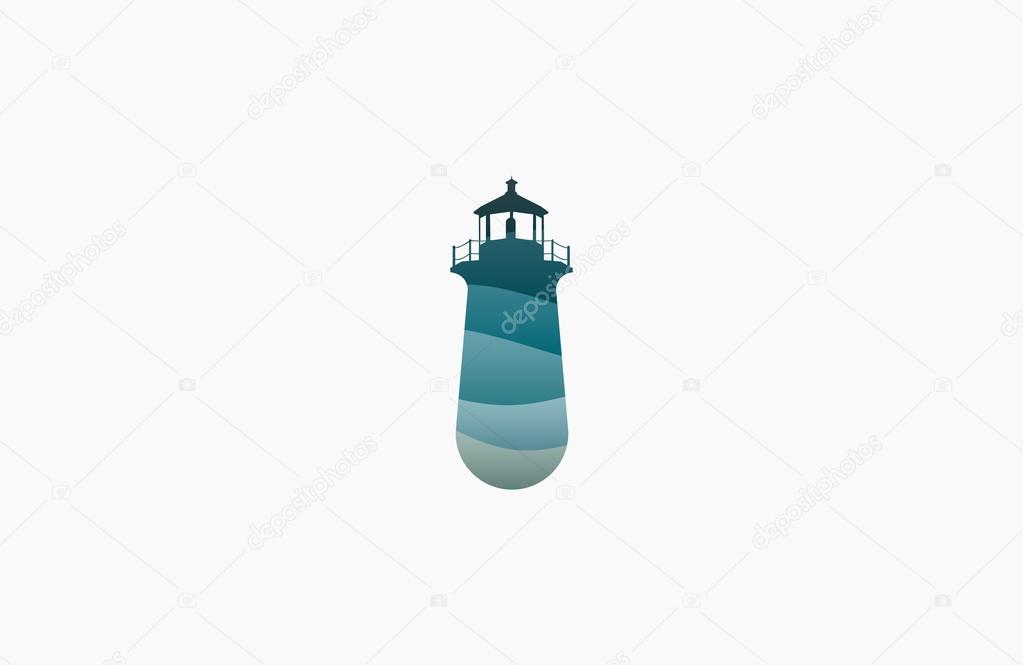 Lighthouse design. wave lighthouse. Lighthouse logo. Wave logo. Sea logo. Ocean logo