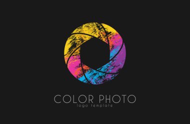 Çekim logo tasarımı. Fotoğraf logo. Logo yaratıcı. Renk çekim.