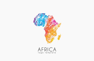Soyut Afrika logosu. Renkli Afrika logo. Renkli logo tasarımı.