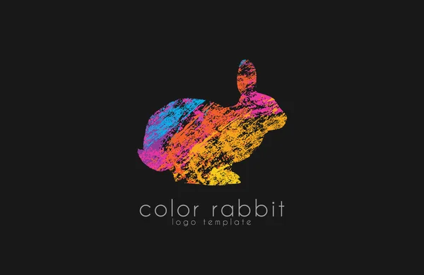 Logo de lapin. Couleur rabbir logo design. Logo animal créatif . — Image vectorielle