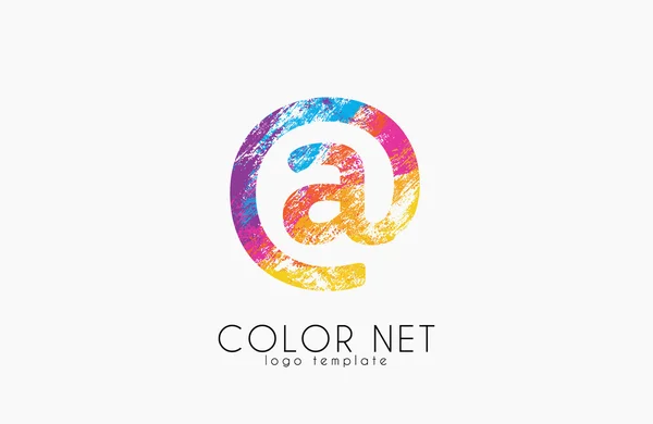 Design logo-ul net. Logo net color. Design logo-uri web. Logo creativ . — Vector de stoc