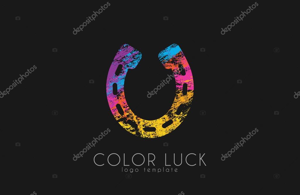 Horseshoe logo design. Luck logo. Creative logo design. Color logo.