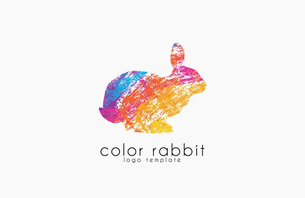 Králík logo. Barva rabbir logo design. Kreativní zvířat logo. — Stockový vektor