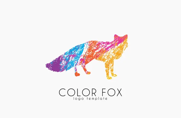 キツネのロゴ。色フォックス デザイン。動物のロゴ. — ストックベクタ