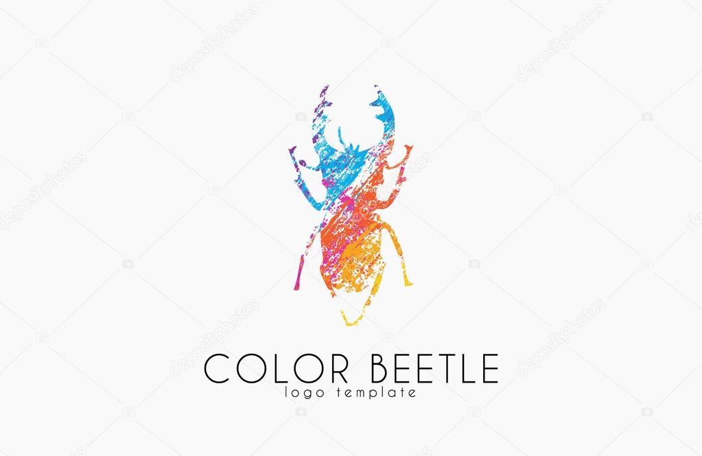 Beetle logo. Color beetle logo design. Creative logo.