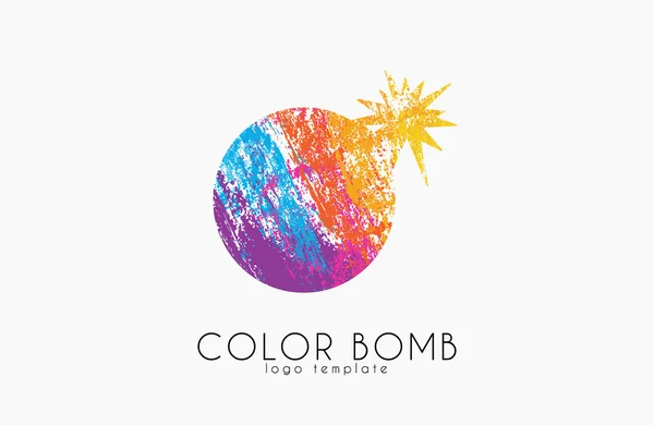 爆弾のロゴ カラー爆弾のロゴ クリエイティブロゴ — ストックベクタ