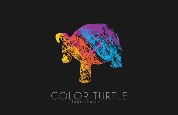 Schildkrötenlogo Design Farbschildkröte Kreatives Logo — Stockvektor