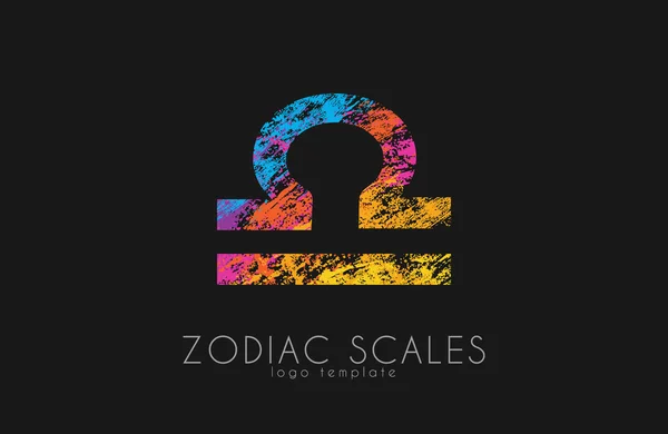 Zodiac Scala Logo Cântare Simbol Design Logo Creativ — Vector de stoc