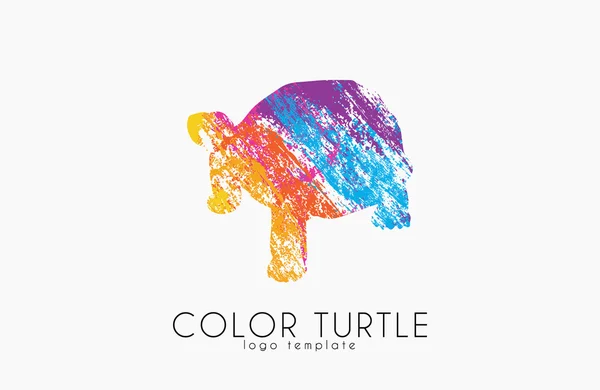 Diseño Del Logotipo Tortuga Tortuga Color Logotipo Creativo — Vector de stock