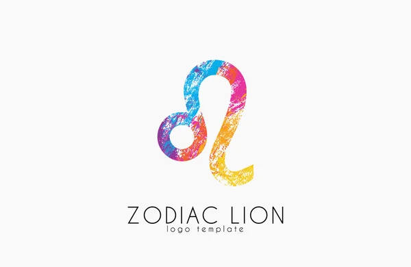 Zodiaco Símbolo León León Símbolo Zodiaco Diseño Del Logo Creativo — Vector de stock