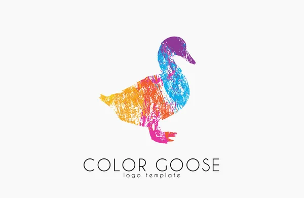 Logo Ganso Ganso Color Diseño Del Logo Bird — Vector de stock