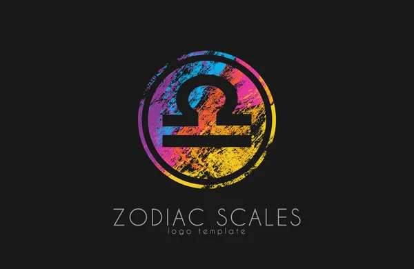 Logo Scala Zodiacale Scale Simbolo Design Logo Creativo — Vettoriale Stock