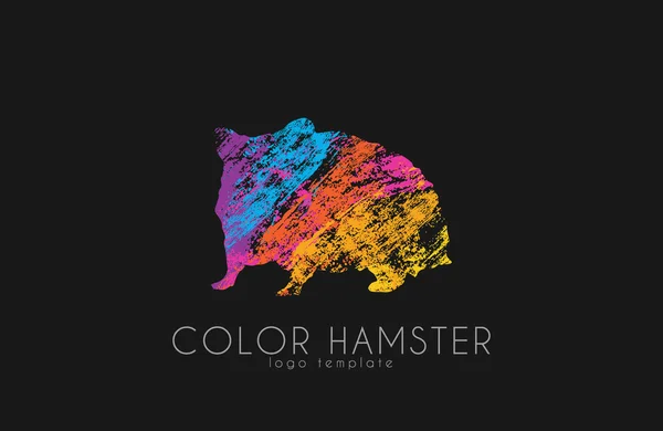 ハムスター。ハムスターのロゴを色します。クリエイティブなロゴデザイン — ストックベクタ