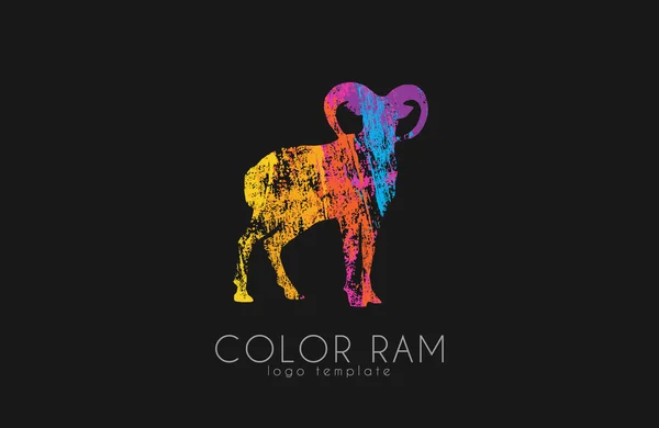 Ram desain logo. Warna ram. Logo kreatif - Stok Vektor
