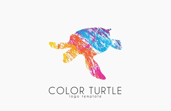 Kaplumbağa logo tasarımı. Renk kaplumbağa. Yaratıcı logo — Stok Vektör