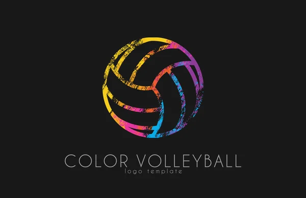 Volleyboll logotyp. Volleyboll ball Logotypdesign. Färg bollen. Kreativa logotyp. Sporten logo — Stock vektor