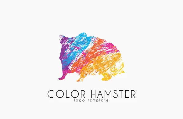 Hámster. Logo de color hámster. Diseño del logo creativo — Archivo Imágenes Vectoriales