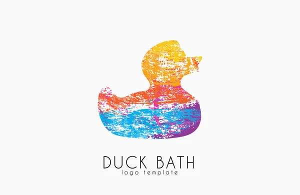 Pato de goma. Logo del baño de pato. Logo creativo. Logotipo del pato — Vector de stock