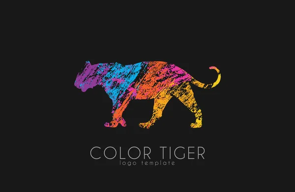 Tiger logo. Color tiger design. Creative logo — Stock Vector