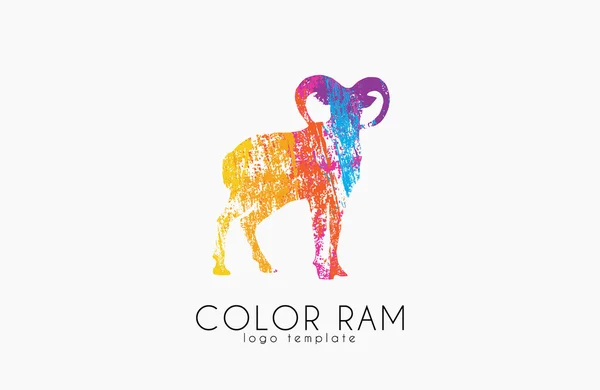 RAM logo tasarımı. Renk ram. Yaratıcı logo — Stok Vektör