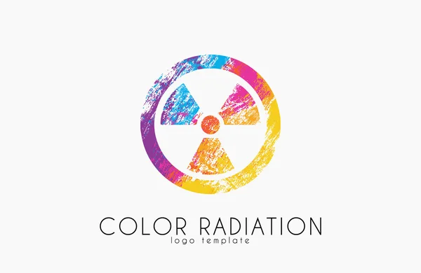 Logo de radiación. Diseño de radiación de color. Logotipo creativo — Archivo Imágenes Vectoriales