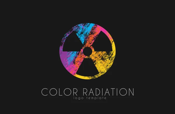 Logotipo de radiação. Desenho de radiação colorida. Logotipo criativo —  Vetores de Stock