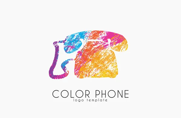 Telefoon logo. kleur telefoon ontwerp. creatieve logo — Stockvector