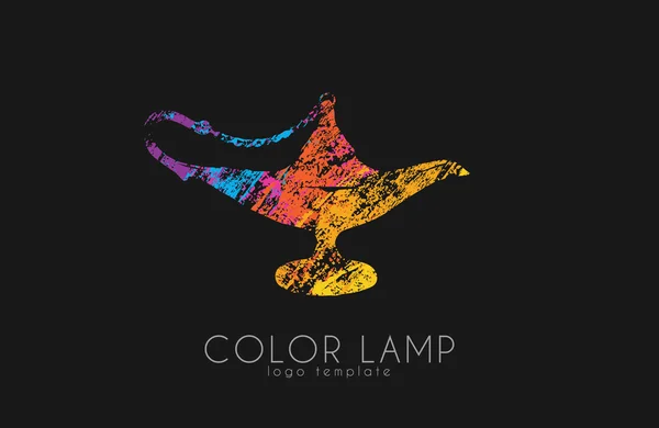 Logo de lampe couleur. Lampe magique. Conception de logo magique. Logo créatif — Image vectorielle