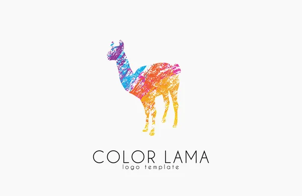 Logotipo do Lama. Design de logotipo lama cor. Logotipo criativo — Vetor de Stock