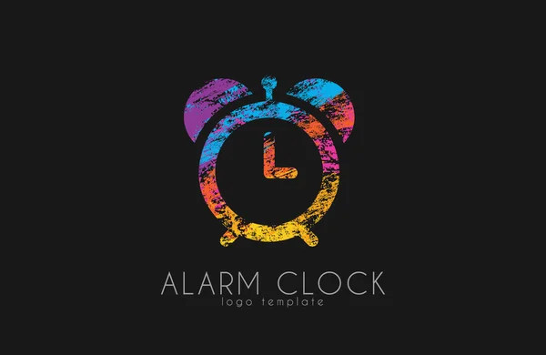 Jam alarm. jam warna. logo jam kreatif . - Stok Vektor