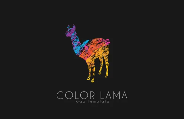 Lama logotyp. Färg lama Logotypdesign. Kreativa logotyp — Stock vektor