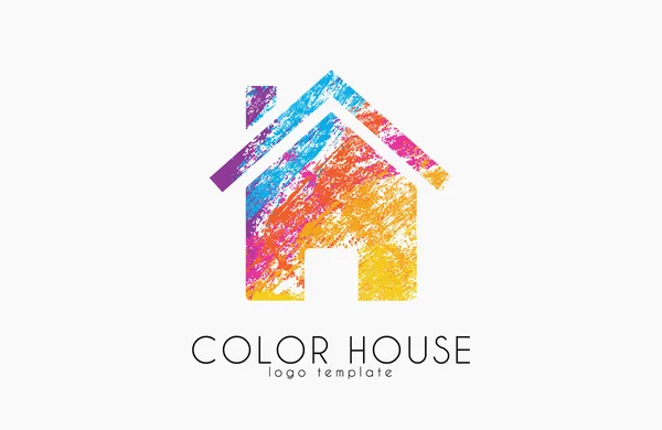 Logo creativo de la casa. Diseño de la casa de color. Logotipo — Vector de stock