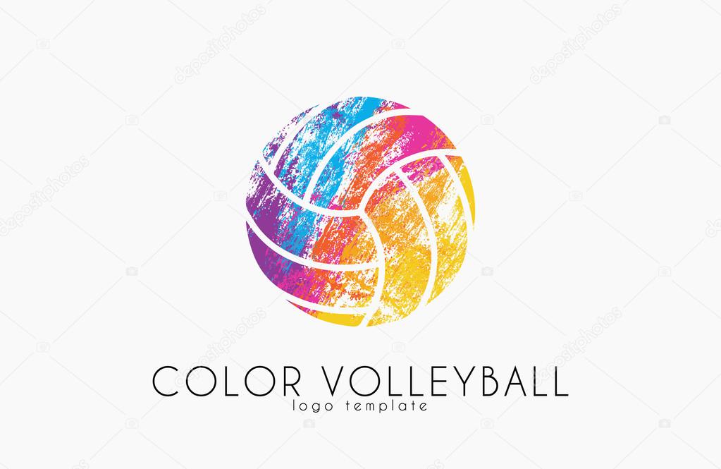 Volleyball logo. Volleyball ball logo design. Color ball. Creative logo. Sport logo