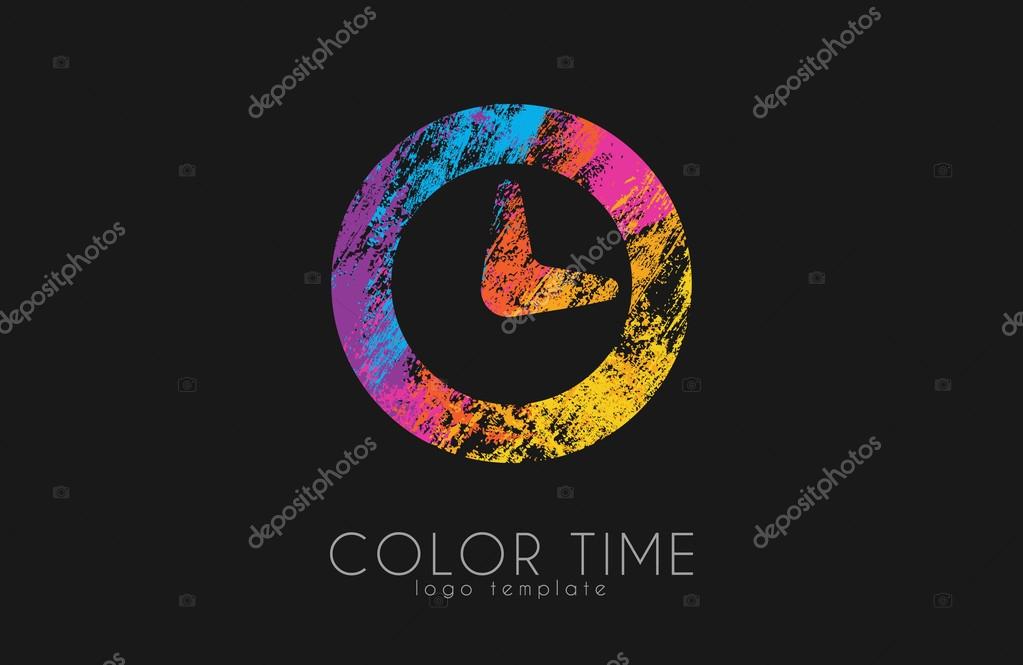 Time logo. Color time logo design. Clock design. Creative logo