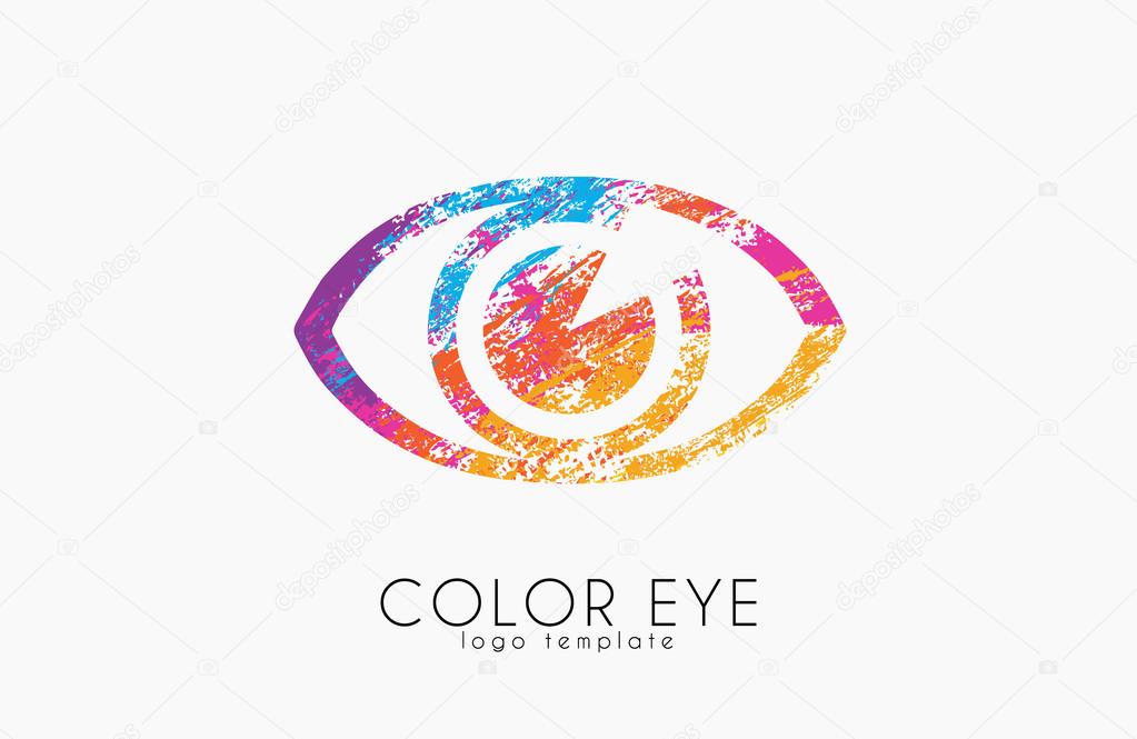 Color eye logo. Eye logo. Creative logo