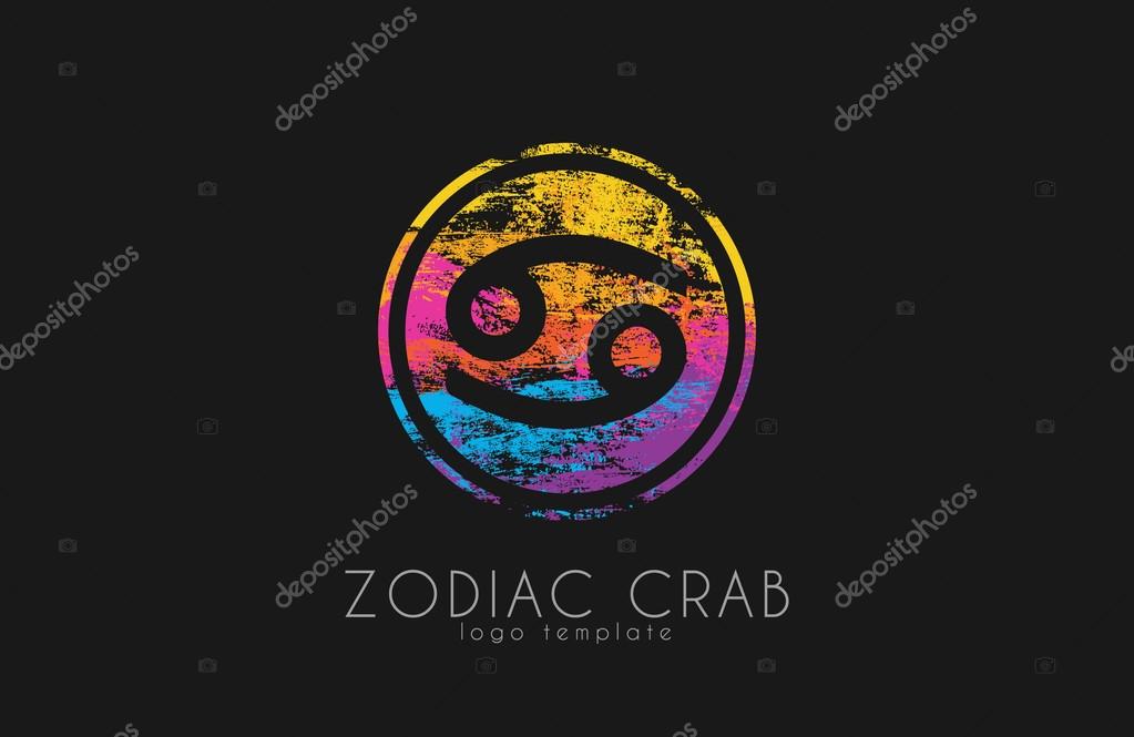 Zodiac crab logo. Crab symbol. Zodiac symbol — Stock Vector