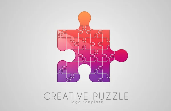 Puzzle Logo Creative Logo Puzzle Pieces Color Puzzle — Stock Vector