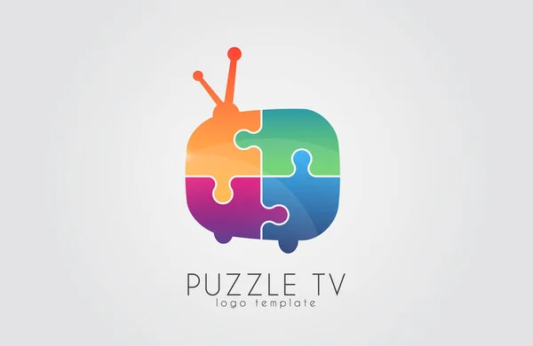 Puzzle 텔레비전 디자인 — 스톡 벡터